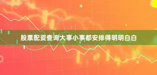 股票配资查询大事小事都安排得明明白白