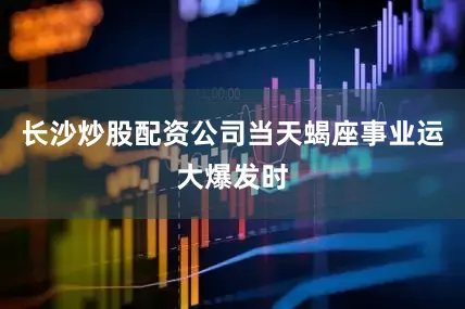长沙炒股配资公司当天蝎座事业运大爆发时